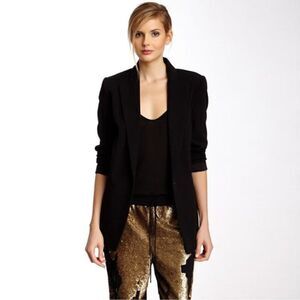 Robert Rodriguez Black Notch Lapel Hi-Lo Blazer